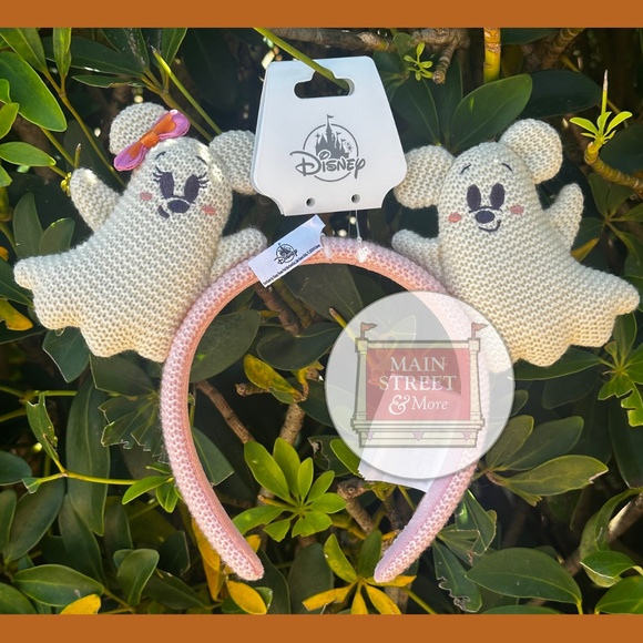 Disney Parks Halloween 2025 Mickey And Minnie Mouse Ghost Ears Headband - NEW - Picture 1 of 3